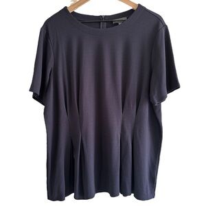 The Limited Peplum Top Size 1X Navy Swing Hem Zip Up Pullover Office Workwear